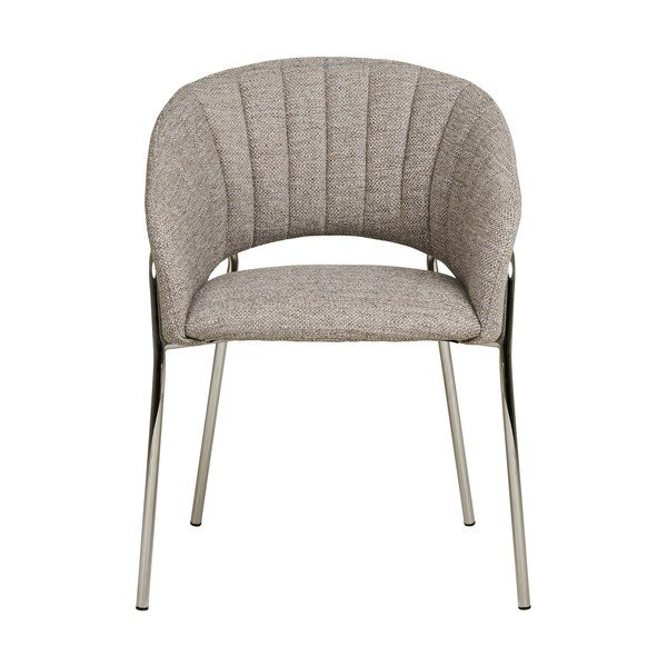 Scaun de living gri deschis cu cotiere din oțel Costa – House Nordic-image-4