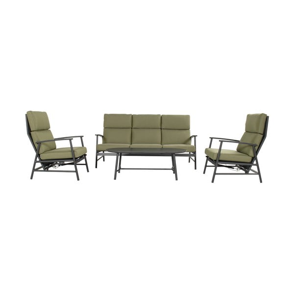 Set mobilier de grădină verde din aluminiu pentru 5 persoane Flora – Hartman