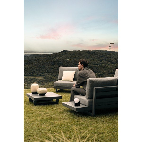 Veioză neagră LED cu intensitate reglabilă din metal cu abajur din plastic (înălțime 16 cm) Cardamom – Bizzotto-image-1