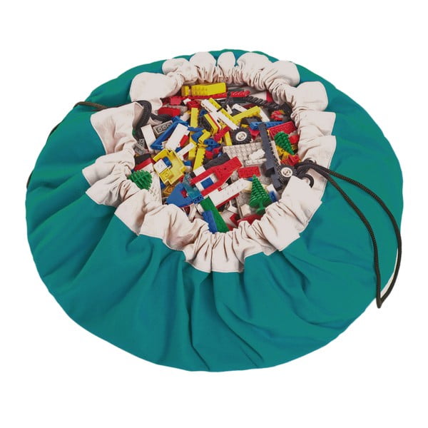 Salteluţă şi sac pentru jucării, doi în unul, Play&Go Classic Turquoise