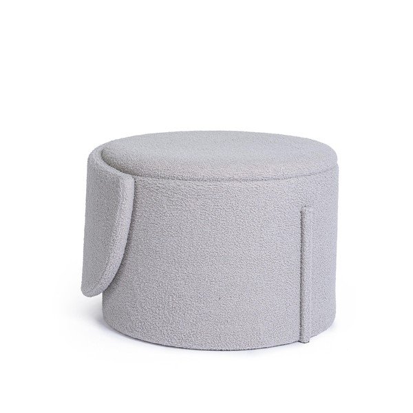 Puf gri deschis cu tapițerie din țesătură bouclé Anthea – Yes Everyday-image-4
