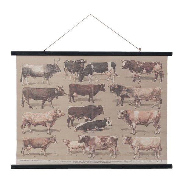 Decorațiune de perete Clayre & Eef Cows, 105 x 76 cm