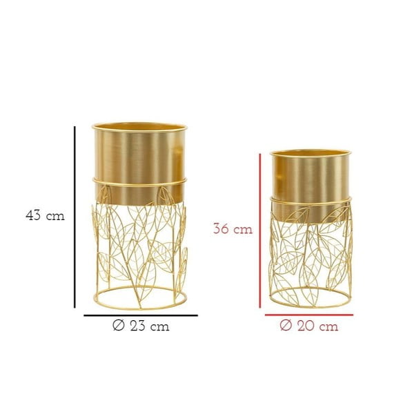 Ghivece decorative 2 buc. din metal ø 23 cm Livi – Mauro Ferretti-image-3