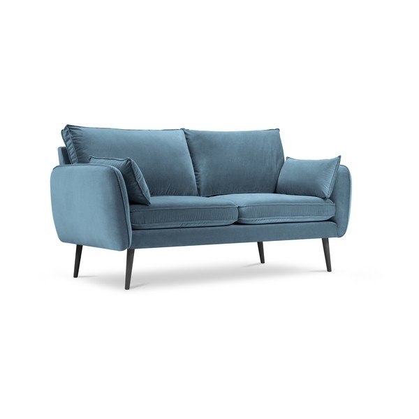 Canapea cu tapițerie din catifea Kooko Home Lento, 158 cm, albastru deschis-image-2
