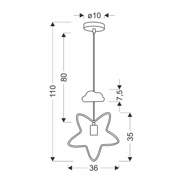 Corp de iluminat pentru copii negru-alb cu abajur din metal Single – Candellux Lighting-image-2