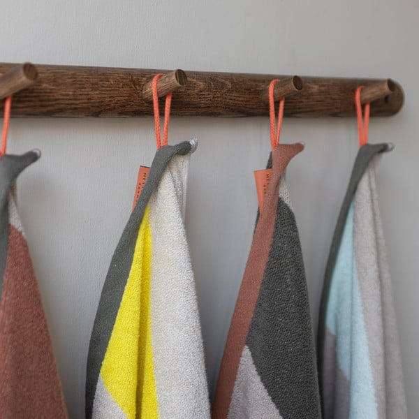 Prosop kaki din bumbac organic din frotir 70x133 cm Diagonal – Mette Ditmer Denmark-image-3