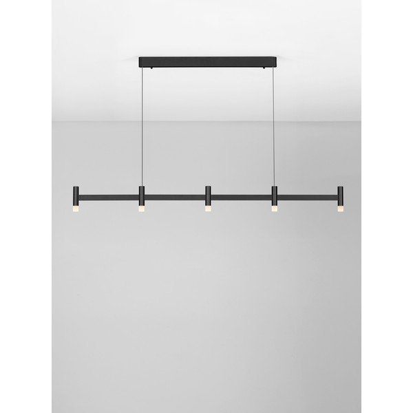 Lustră negru-mat LED cu intensitate reglabilă din aluminiu cu abajur din sticlă acrilică Poetic – Nova Luce-image-4