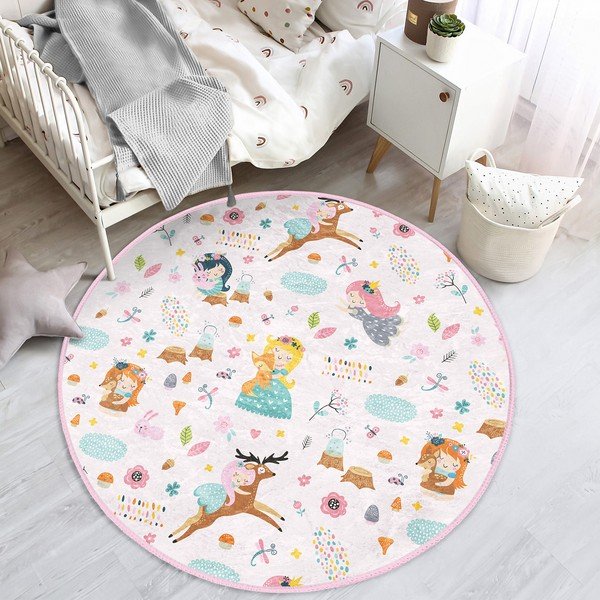 Covor pentru copii roz deschis ø 100 cm Comfort – Mila Home-image-4