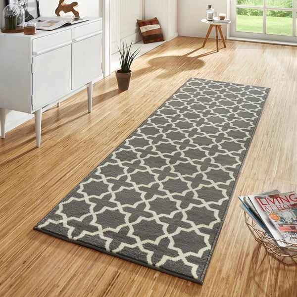 Covor tip traversă Hanse Home Basic Glam, 80x200 cm, gri-alb-image-1