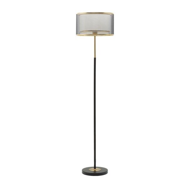 Lampadar negru-auriu cu abajur textil (înălțime 153 cm) Levels – Mauro Ferretti
