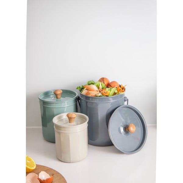 Containere din oțel pentru deșeuri compostabile în set de 3 - Kitchen Craft-image-1