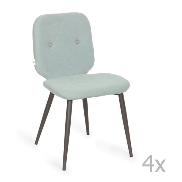 Set 4 scaune Design Twist Tabou, albastru mentol