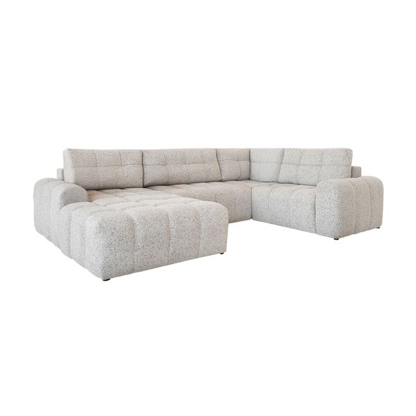 Colțar modular bej extensibil/cu spațiu de depozitare (cu colț pe partea dreaptă) Lulu – Miuform