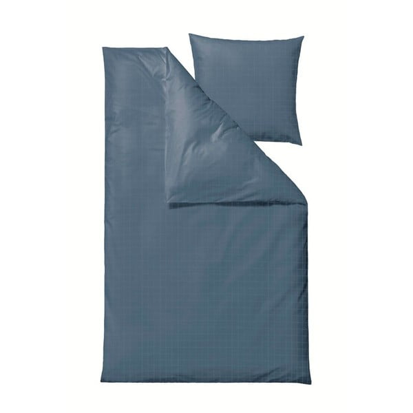 Lenjerie de pat din bumbac damasc pentru pat single Södahl Clear, 140 x 220 cm, albastru