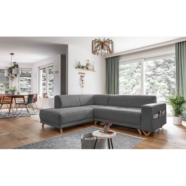 Colțar gri extensibil/cu spațiu de depozitare (cu colț pe partea stângă/în formă de ”L”) Classy Sophie – Miuform-image-3