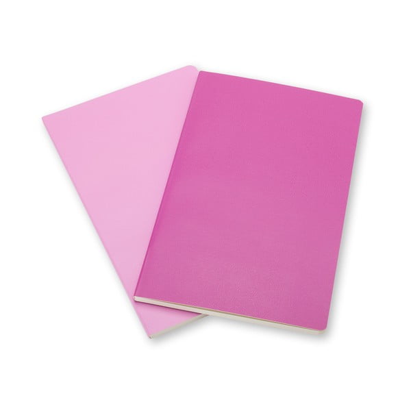 Set 2 caiete de notițe, Moleskine Volant 9x14 cm, roz + hârtie albă