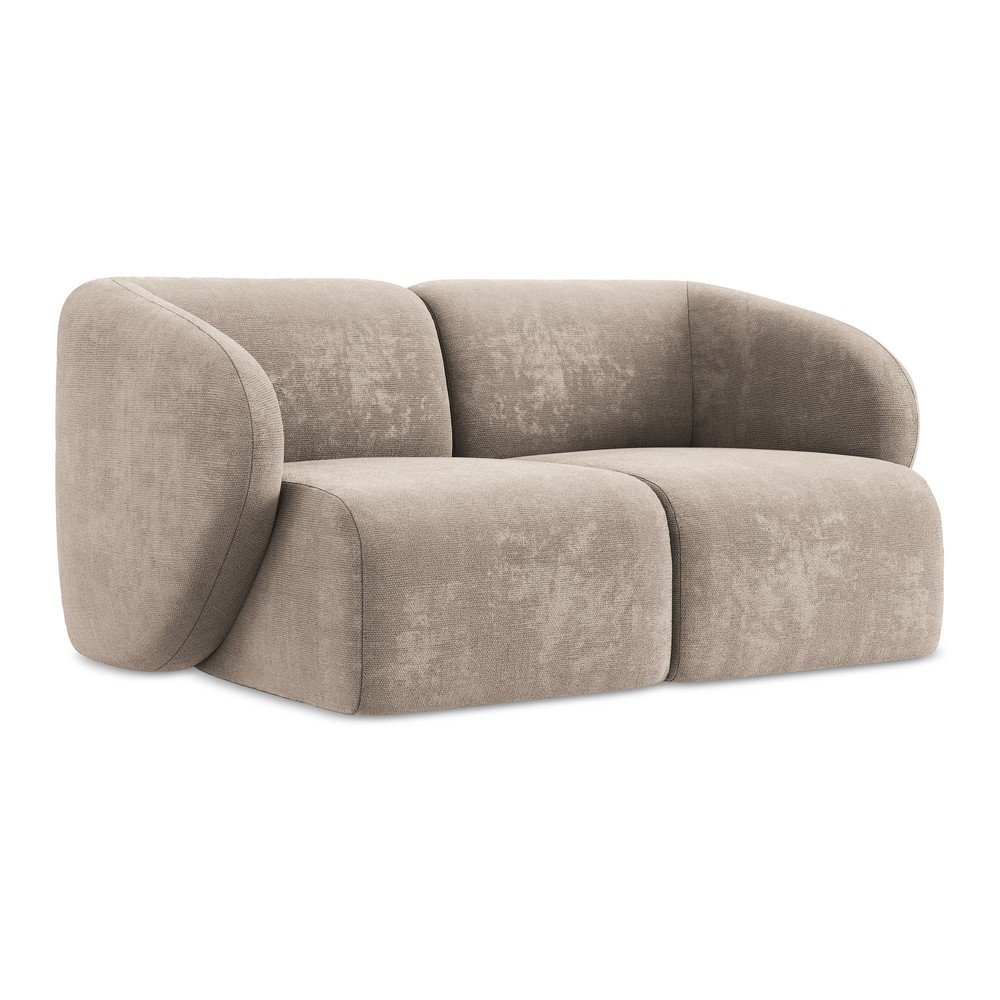 Canapea maro deschis cu tapițerie din chenille 174 cm Lani – Makamii