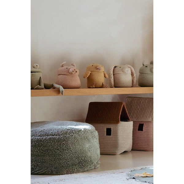 Coș de jucării pentru copii roz deschis din material textil ø 17x15 cm Mini Peggy the Pig – Lorena Canals-image-3