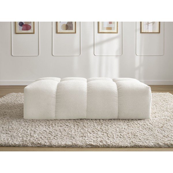 Taburet alb cu tapițerie din chenille Everest – Bobochic Paris-image-4