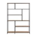 Bibliotecă neagră/în culoare naturală cu aspect de lemn de stejar 135x185 cm Seaford – Actona