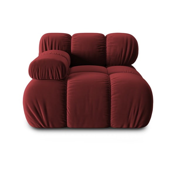 Modul pentru canapea roșu cu tapițerie din catifea (colț stânga) Bellis – Micadoni Home