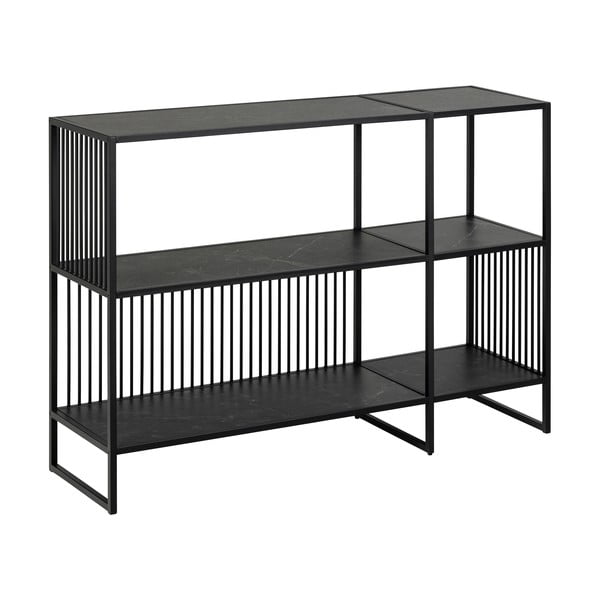 Bibliotecă neagră cu aspect de piatră 120x83 cm Strington – Actona-image-2