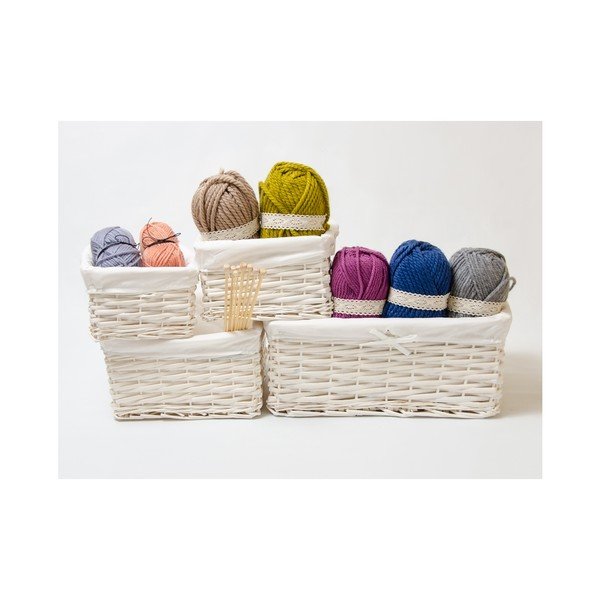 Set 4 coșulețe Wicker Beige-image-1