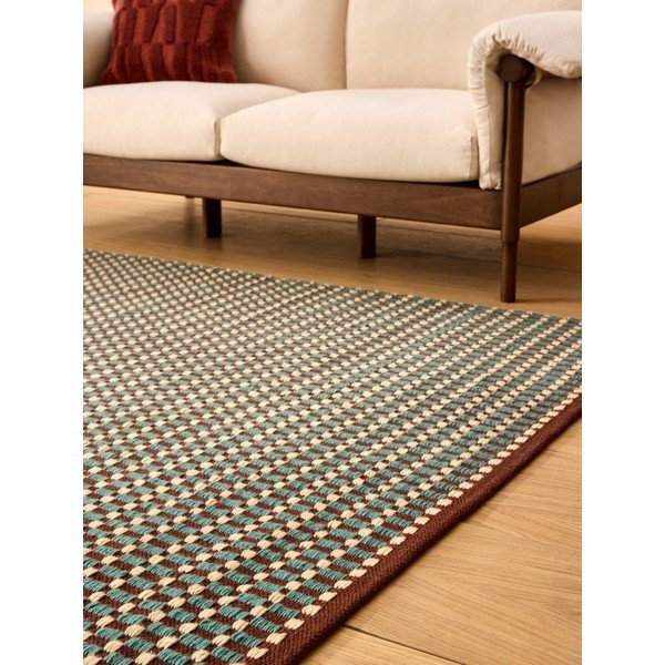 Covor albastru-verde țesut manual din amestesc de lână 200x290 cm Ember – MADE-image-2