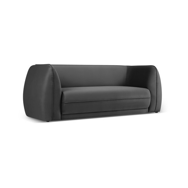 Canapea gri închis cu tapițerie din catifea 190 cm Lando – Micadoni Home-image-2