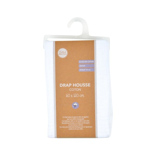 Cearceaf pentru copii din muselină pentru pătuț cu elastic 70x140 cm – Bébé Douceur-image-3