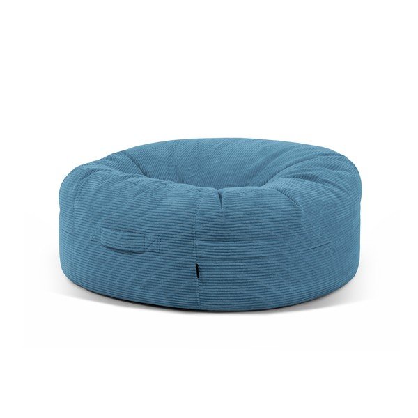 Fotoliu bean bag albastru cu tapițerie din catifea reiată Roll 135 – SLOWDOWN