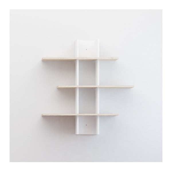 Raft de perete Rhodos White/Beige, lățime 96 cm, alb