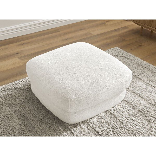 Taburet alb cu tapițerie din țesătură bouclé Leonore – Bobochic Paris-image-4