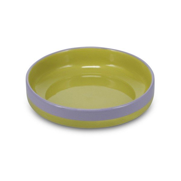 Farfurie verde/mov adâncă din gresie ø 21 cm Duo – ONA