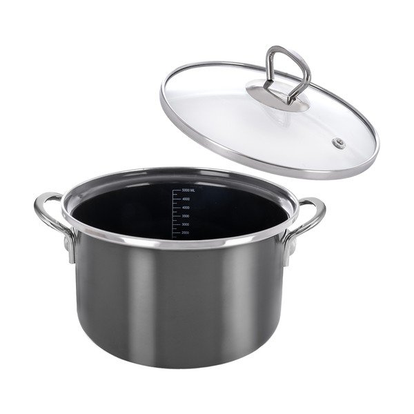 Oală cu capac smalțuită 5 l Metalic – Orion