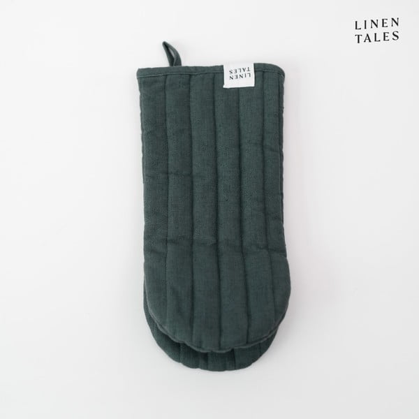 Mănușă de bucătărie din in Forest Green – Linen Tales-image-2