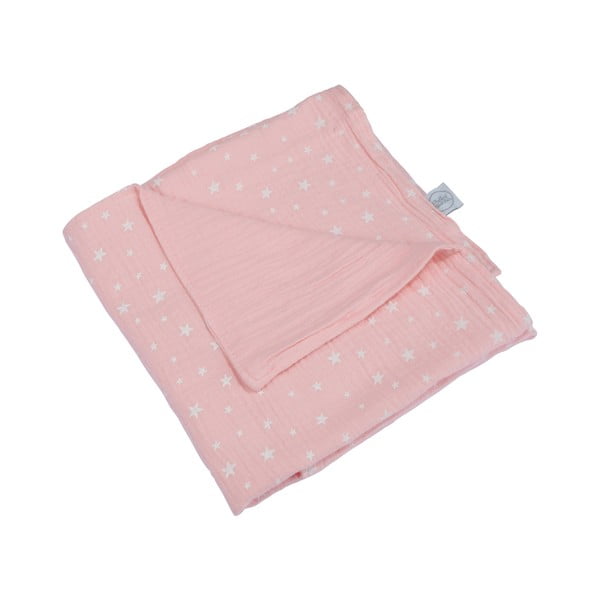 Pătură pentru copii roz din muselină 75x75 cm – Bébé Douceur