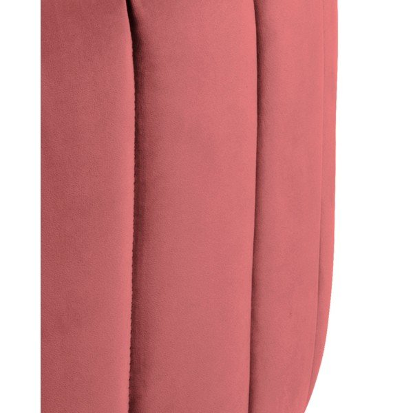 Puf cu husă din catifea Actona Doria, ⌀ 60 cm, roz coral-image-3
