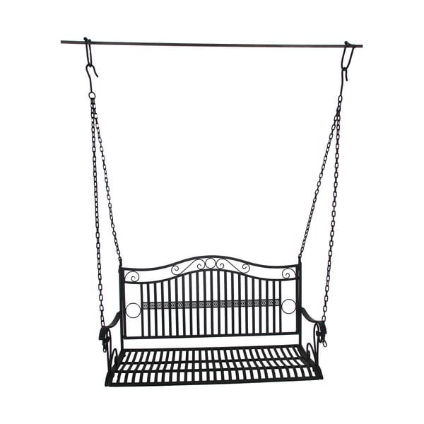 Balansoar de grădină negru din metal Cumbal – Garden Pleasure