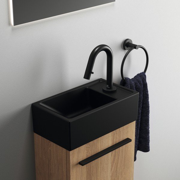Chiuvetă mică pentru WC negru-mat din ceramică 37x21 cm i.Life S – Ideal Standard-image-1