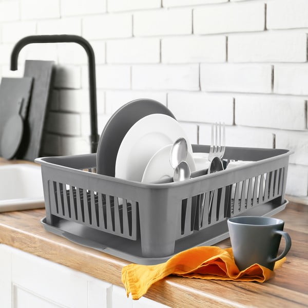 Scurgător de vase gri din plastic – Orion-image-1