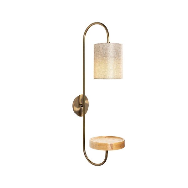 Aplică metalică cu abajur crem Opviq lights Marylena, auriu-image-3