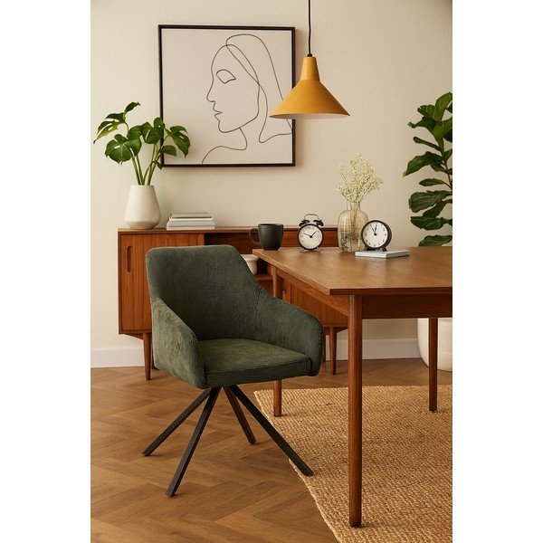 Scaun de sufragerie verde tapițat Lunio – Bonami Essentials-image-1