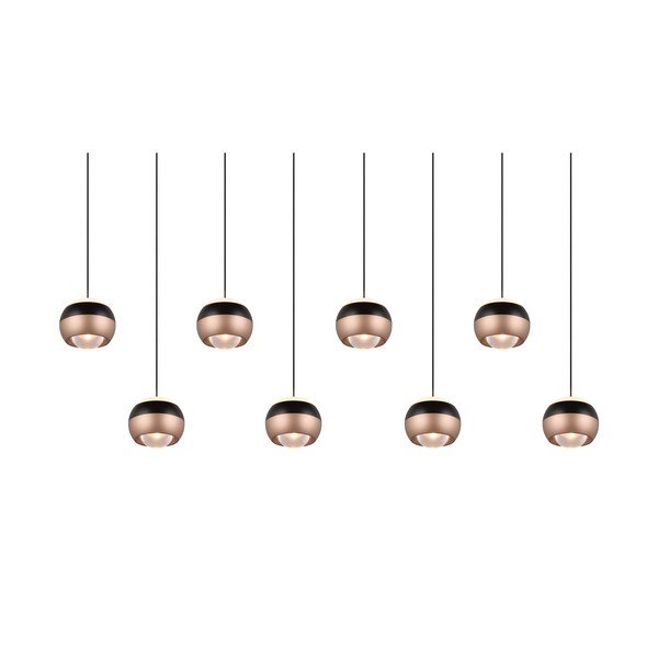 Lustră negru-arămiu  LED cu abajur din metal Orbit – Trio Select-image-2