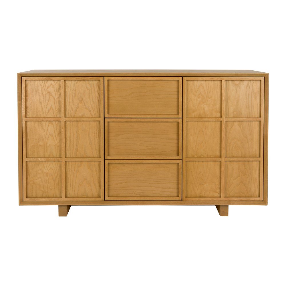 Comodă în culoare naturală din lemn de frasin 120x70x45 cm Raster – Zuiver