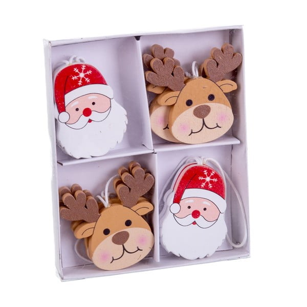 Ornamente de Crăciun 8 buc. din lemn 5 cm Figures – Casa Selección