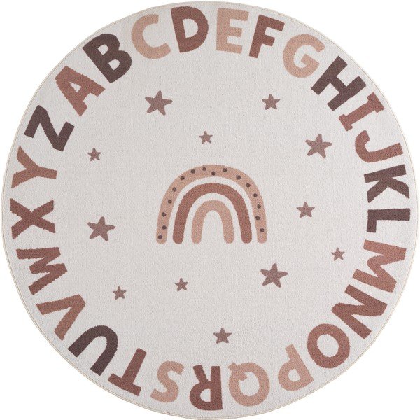 Covor pentru copii crem lavabil ø120 cm Coco 1133 – Ayyildiz Carpets