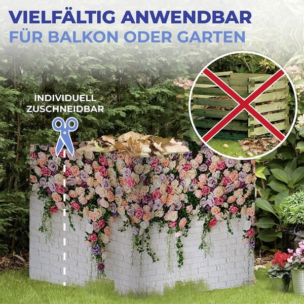 Paravan pentru balcon roz/gri 500x85 cm Roses - Maximex-image-1