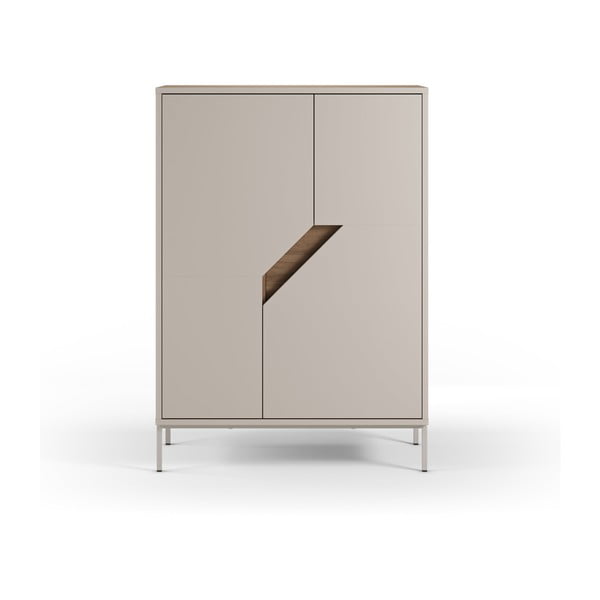 Comodă crem/în culoare naturală cu aspect de lemn de stejar 85x120x40 cm Lilou – Marckeric