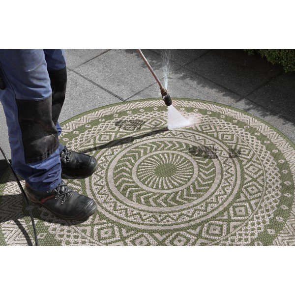 Covor exterior Ragami Round, ø 120 cm, verde - bej-image-3